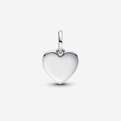 Engravable Love Heart Dangle Charm  S925 Sterling Silver