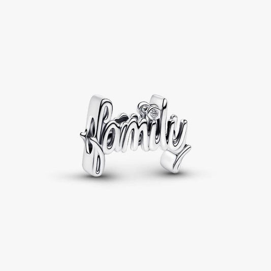 Handwritten Family Charm Hallmarked S925 Sterling Silver