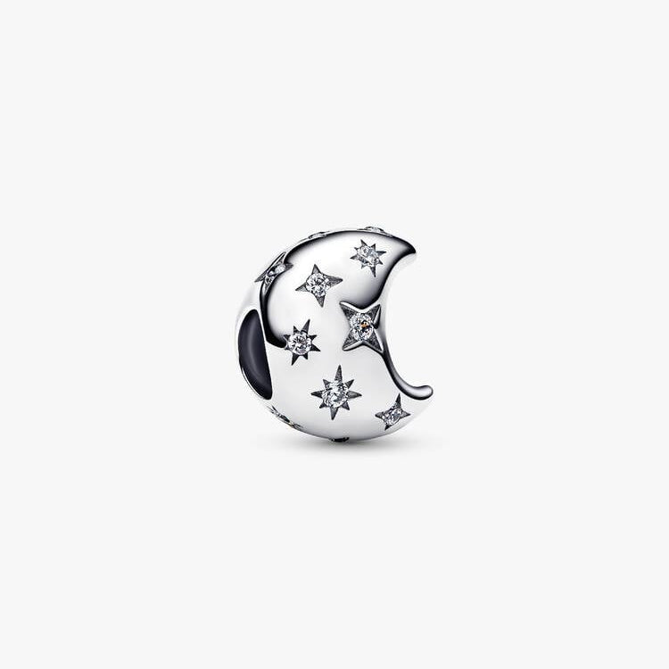 Crescent Moon Charm Hallmarked S925 Sterling Silver