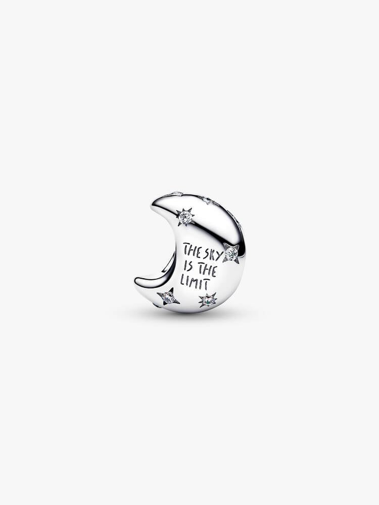 Crescent Moon Charm Hallmarked S925 Sterling Silver