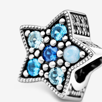 Bright Blue Star Charm S925 Sterling Silver