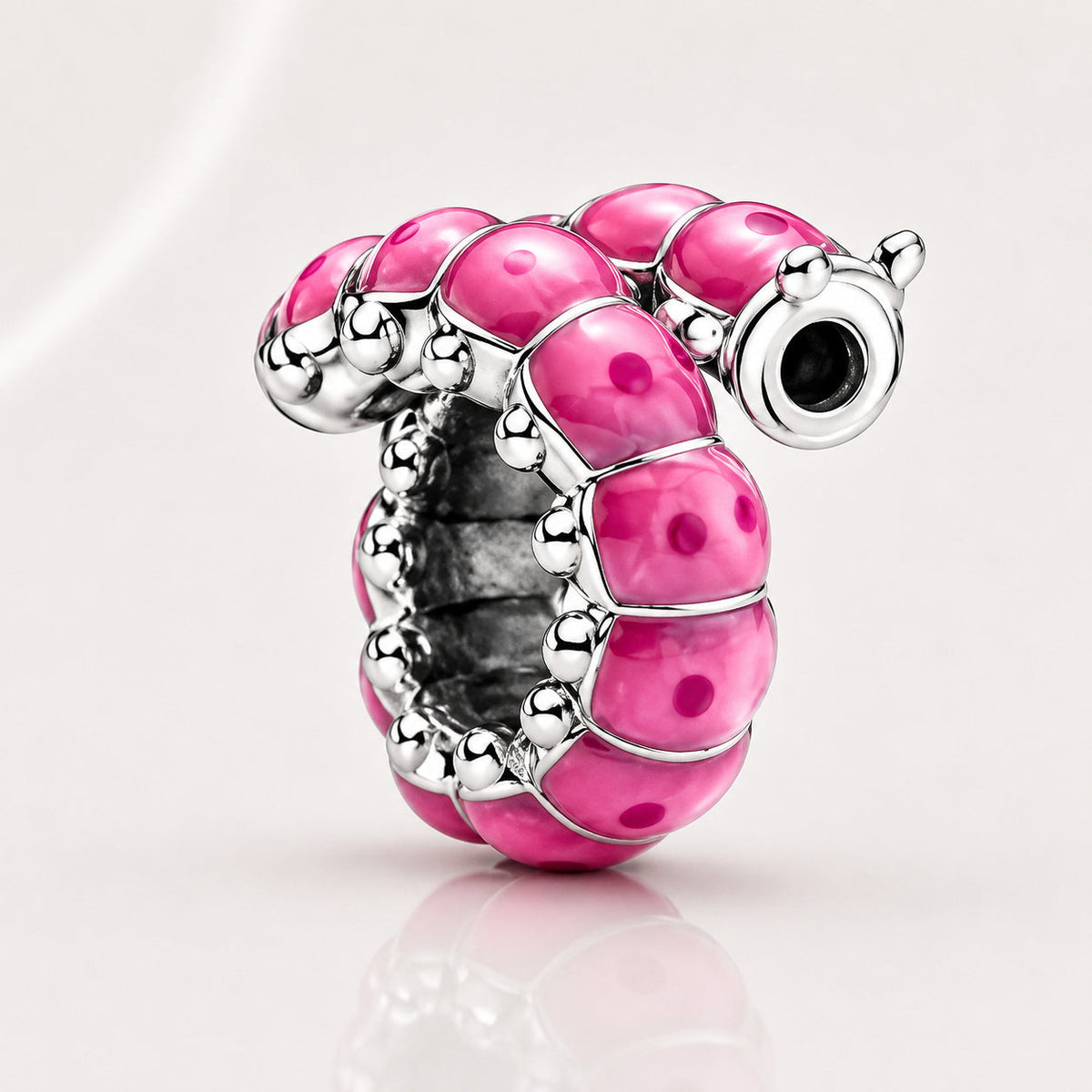 S925 Pansy Flowers Caterpillar Butterfly Regal Crown Sterling Silver Charm Collection