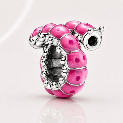 S925 Pansy Flowers Caterpillar Butterfly Regal Crown Sterling Silver Charm Collection