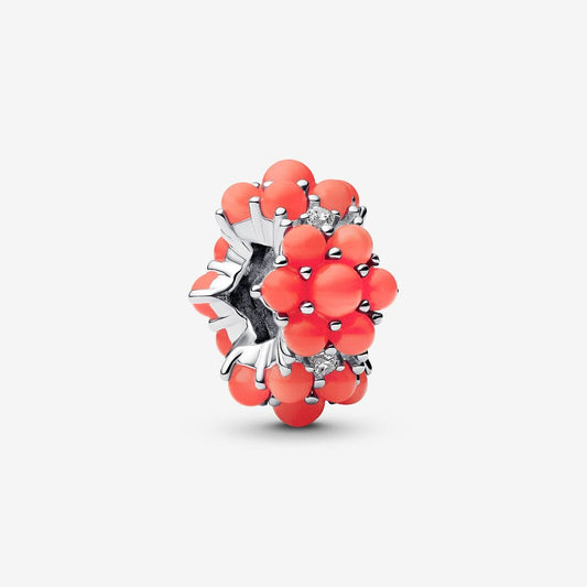 Coral-coloured Ocean Charm Hallmarked S925 Sterling Silver