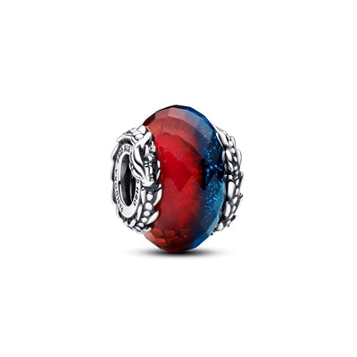 Game of Thrones Ice & Fire Dragons Dual Murano Glass Charm S925 Sterling Silver