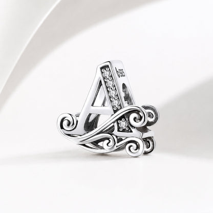 S925 Classic Alphabets A to Z Sterling Silver Charm Collection