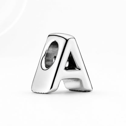 S925 Simple Alphabets A to Z Sterling Silver Charms Collection