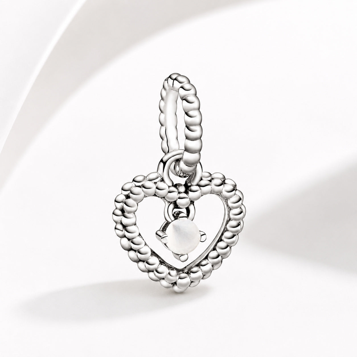 Birthstone Heart Months Dangle Silver Charm S925 Sterling Silver Charms Collection