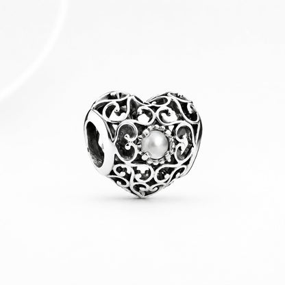 S925 Signature Heart Birthstone Months Charms Collection