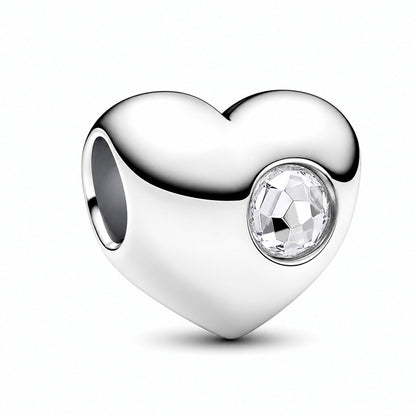 Birthstone Hearts Bracelet Charm S925 Sterling Silver