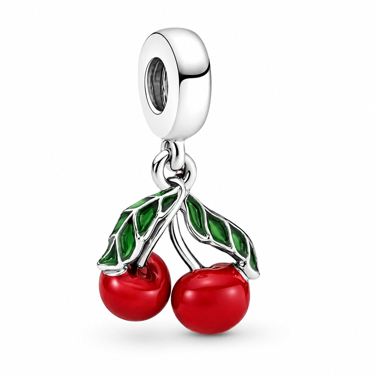 Asymmetrical Cherry Fruit Dangle?harm S925 Sterling Silver