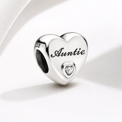 Family Hearts Bracelet Charm  S925 Sterling Silver