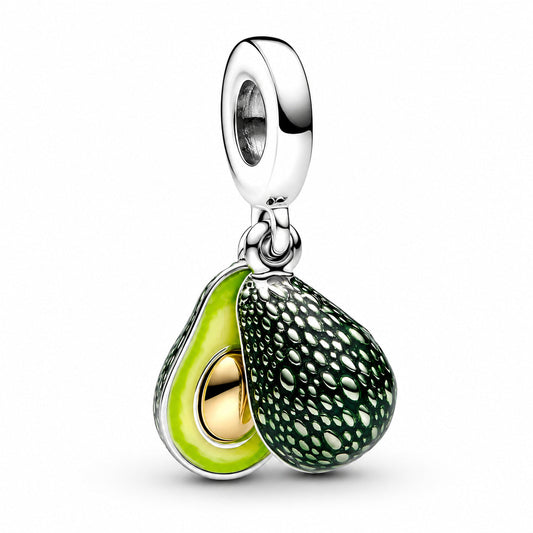 Avocado Double Dangle Charm  S925 Sterling Silver