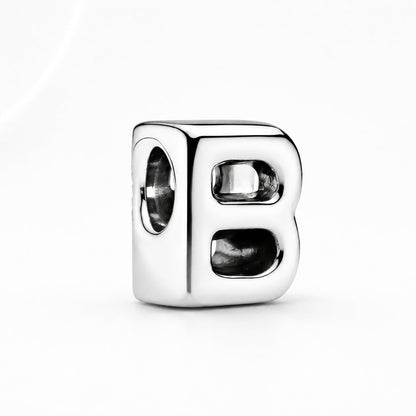 S925 Simple Alphabets A to Z Sterling Silver Charms Collection