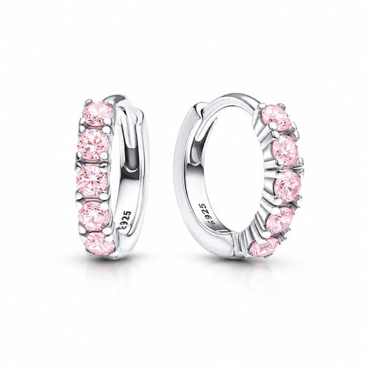 Pink Huggie Hoop Earrings