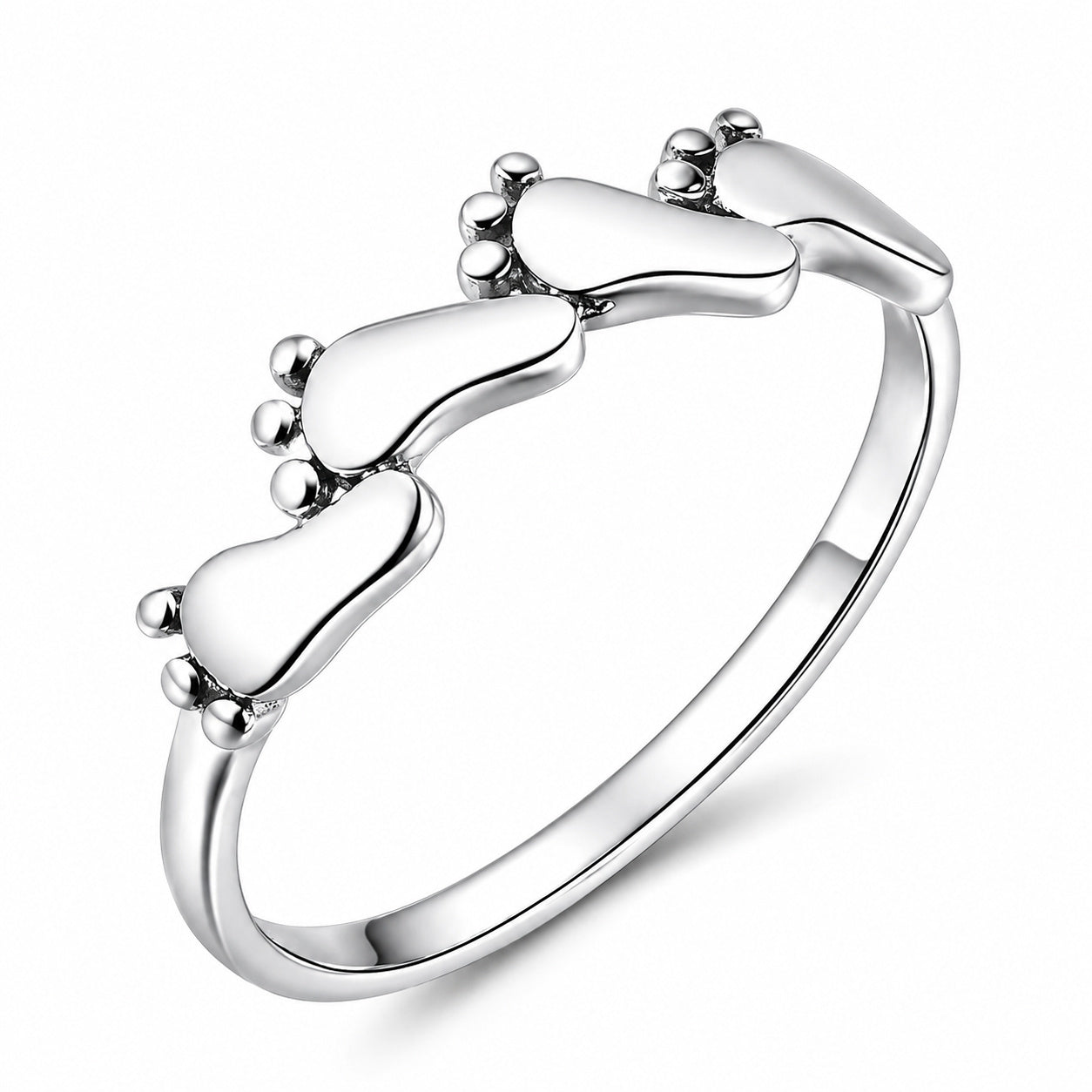 Baby child feet Sterling Silver Ring