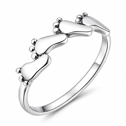 Baby child feet Sterling Silver Ring