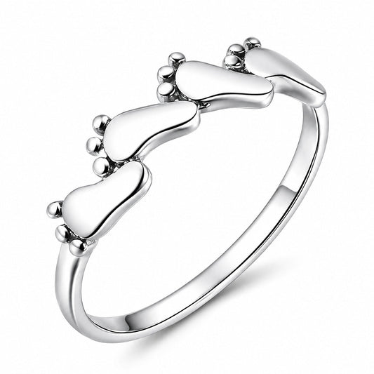 Baby child feet Sterling Silver Ring