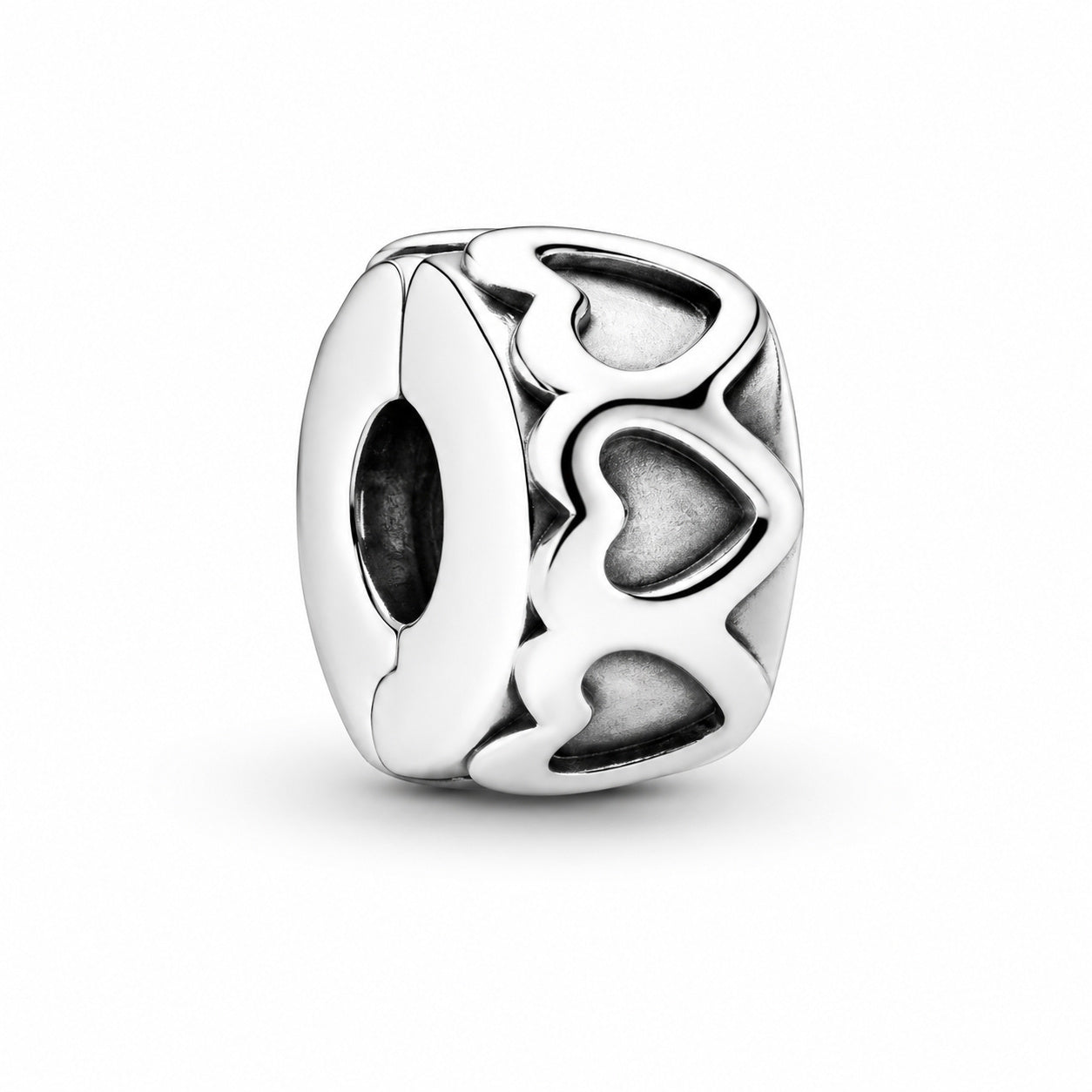 Band of Hearts Clip Charm S925 Sterling Silver