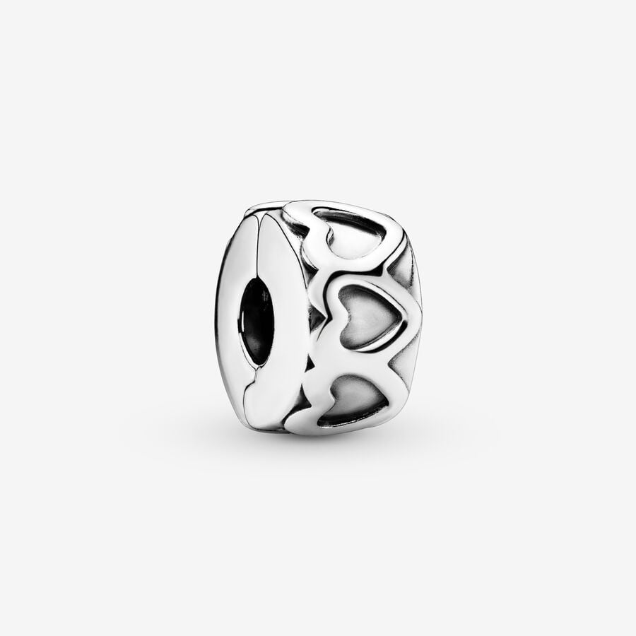 Band of Hearts Clip Charm S925 Sterling Silver
