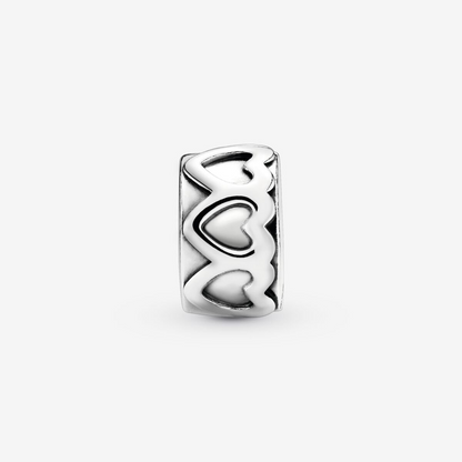 Band of Hearts Clip Charm S925 Sterling Silver
