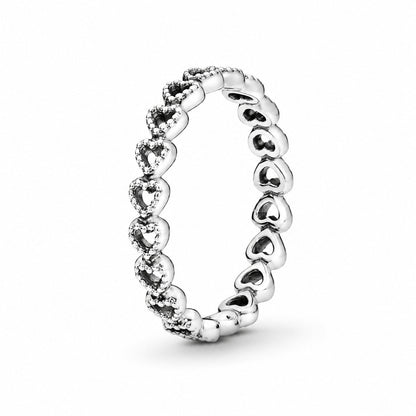 Band of Hearts Sterling Silver Ring
