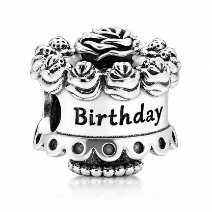 Birthday Celebration Cake Charm S925 Sterling Silver