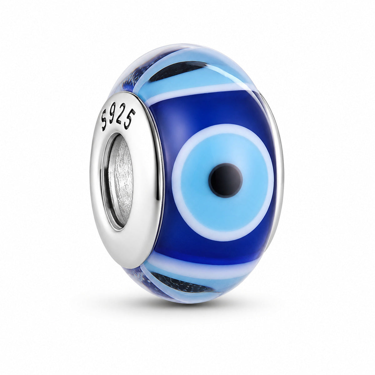 Blue Eye Murano Glass Charm  S925 Sterling Silver