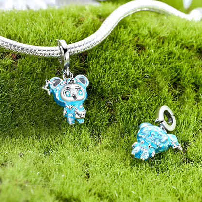 Blue Labubu Pendant Charm S925 Sterling Silver