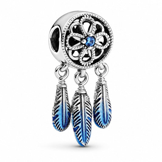 Blue Dreamcatcher Charm S925 Sterling Silver