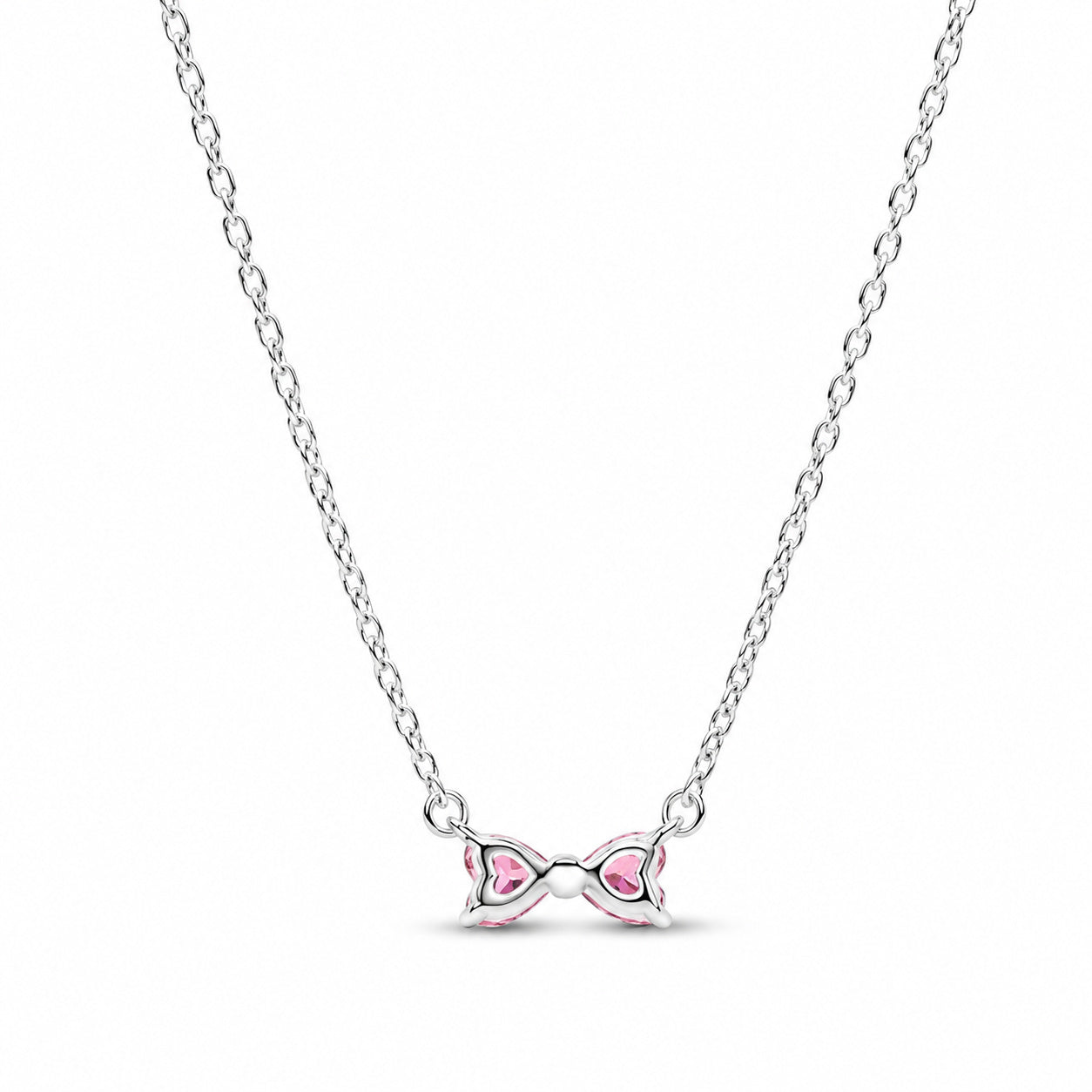 Pink Bow Necklace Pendant S925 Sterling Silver