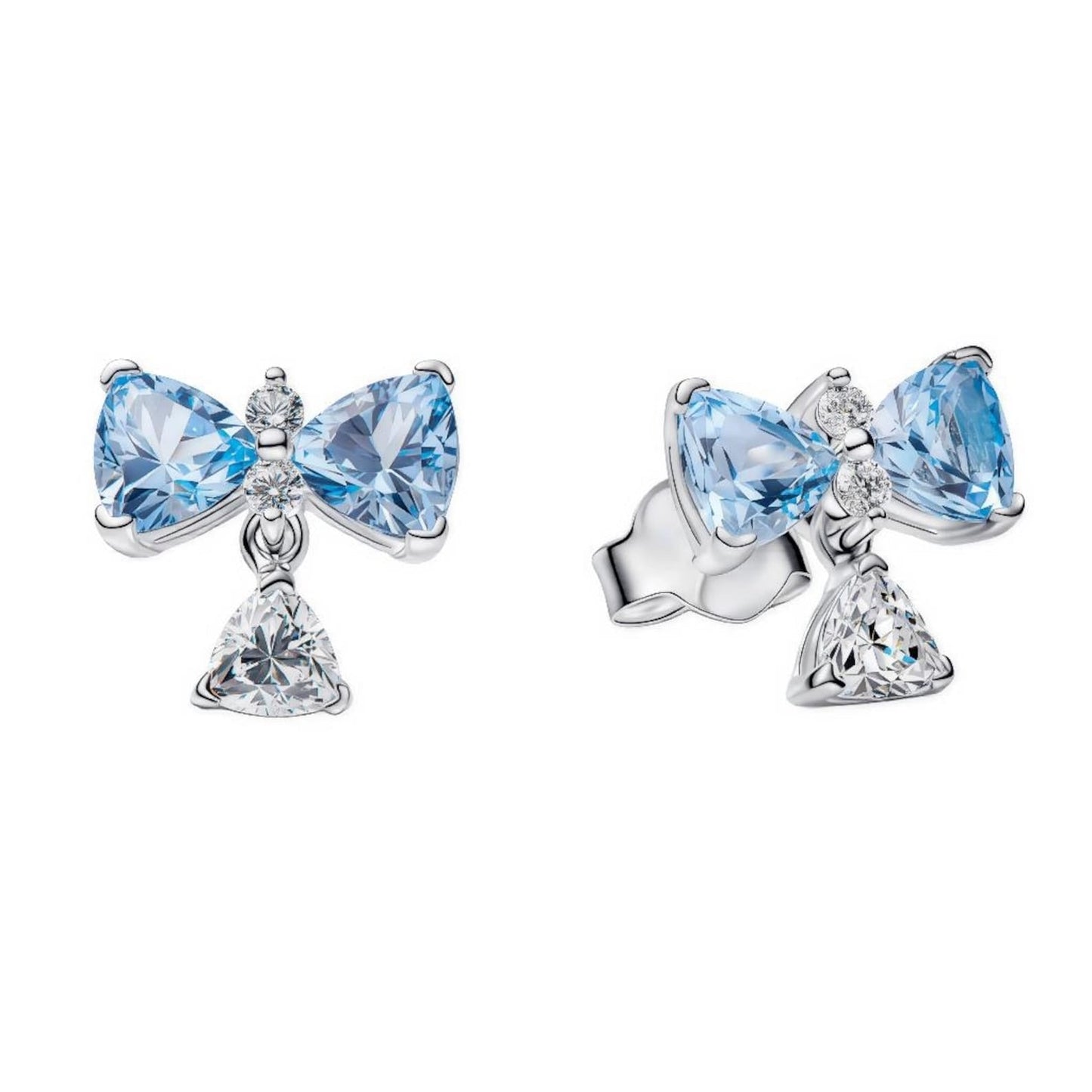 Bridgerton Blue Bow Sterling Silver Stud  Earrings