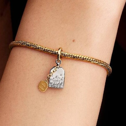 Bridgerton Tea Bag Dangle Charm S925 Sterling Silver