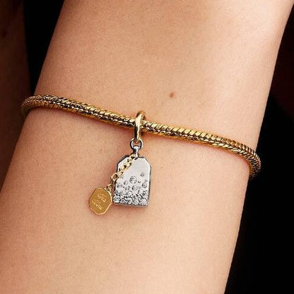 Bridgerton Tea Bag Dangle Charm S925 Sterling Silver