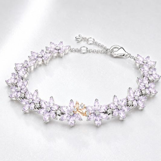 Bridgerton Herbarium & Bee Tennis Bracelet  S925 Sterling Silver