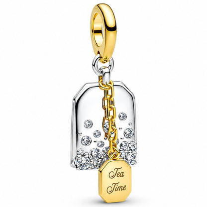 Bridgerton Tea Bag Dangle Charm S925 Sterling Silver