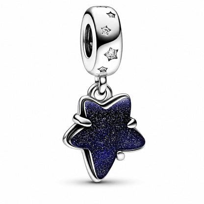 Celestial Galaxy Star Murano Dangle Charm  S925 Sterling Silver