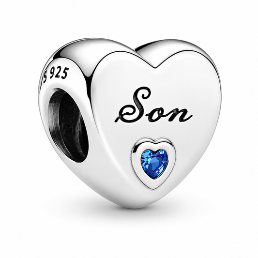 Son Heart Charm S925 Sterling Silver