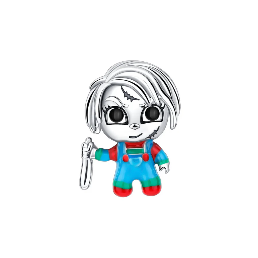 Chucky The Doll Charm Hallmarked S925 Sterling Silver