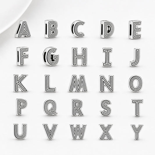 S925 Reflexion Alphabets A to Z Sterling Silver Charm Collection