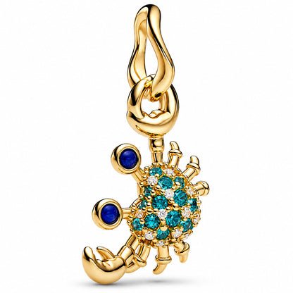 Crab Dangle Charm  S925 Sterling Silver
