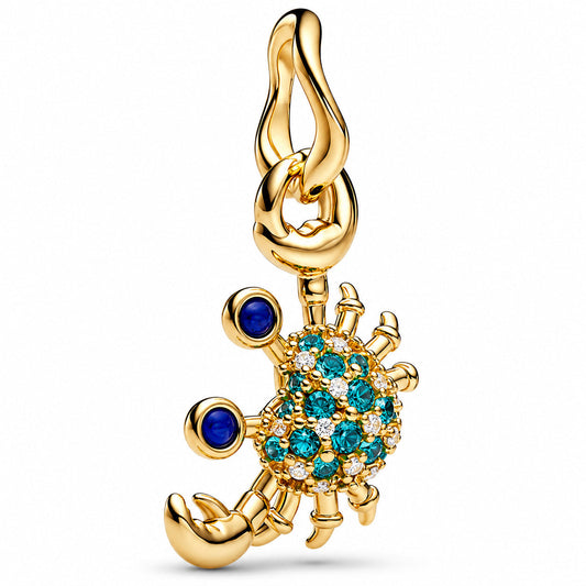 Crab Dangle Charm  S925 Sterling Silver