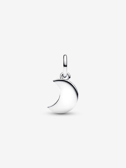 Crescent Moon Double Dangle Charm  S925 Sterling Silver