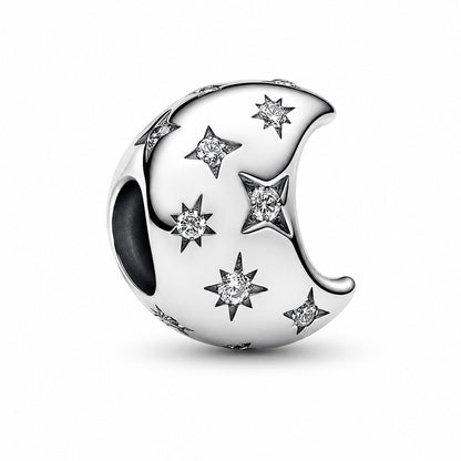 Crescent Moon Charm  S925 Sterling Silver