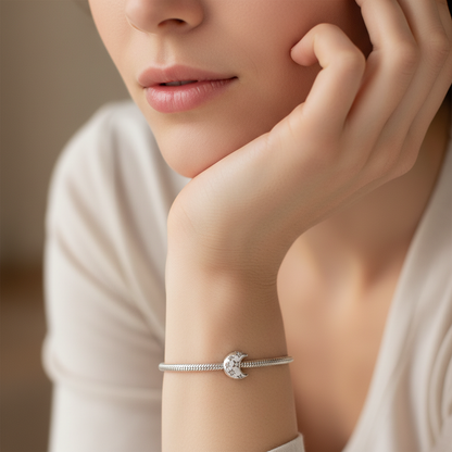 Crescent Moon Charm  S925 Sterling Silver