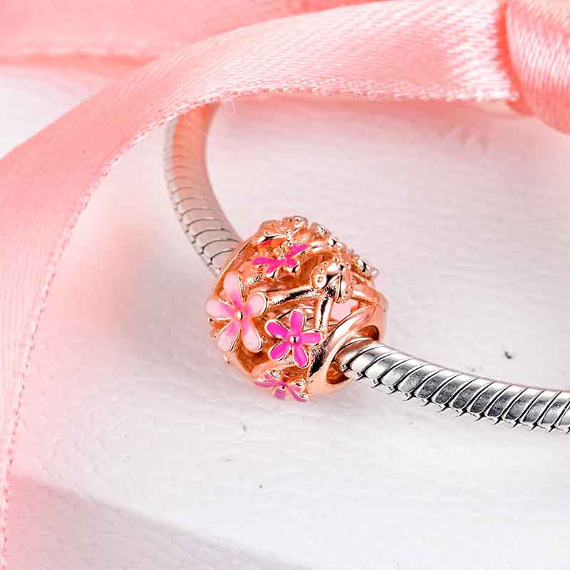 Daisy Ladybug Charm S925 Sterling Silver
