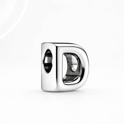 S925 Simple Alphabets A to Z Sterling Silver Charms Collection