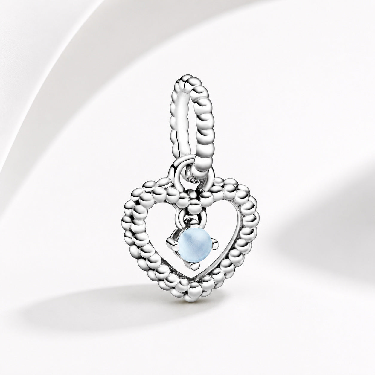 Birthstone Heart Months Dangle Silver Charm S925 Sterling Silver Charms Collection