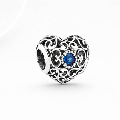 S925 Signature Heart Birthstone Months Charms Collection