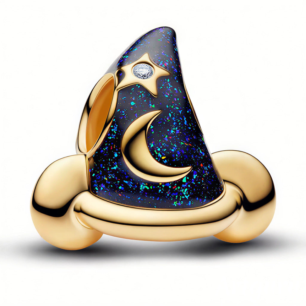 Disney Mickey Mouse Sorcerer's Hat Charm S925 Sterling Silver